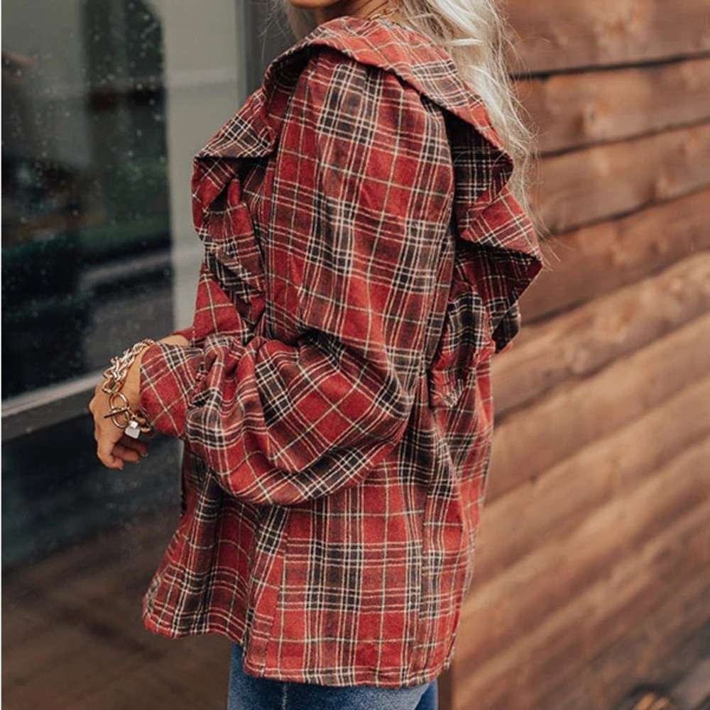 Plaid Ruffle Top - Picture 4 of 7